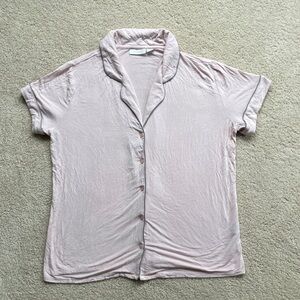 Nordstrom Lingerie Light Pink Button-Up Pajama Shirt size small s